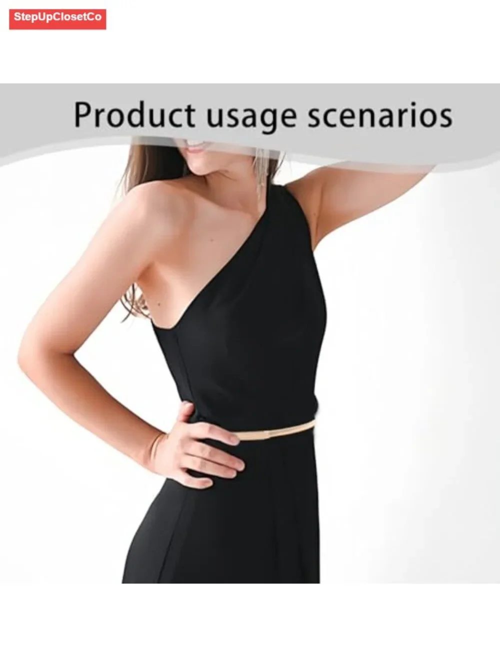 2 Pack Gold Elastic Chain Belts for Women, Adjustable Waist Belt with Buckle